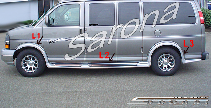 Custom Chevy Express Van  Short Wheel Base Running Boards (2003 - 2024) - $1350.00 (Part #CH-003-SB)